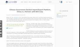 
							         Chinese Government Backed Import/Export Platform, China.cn ...								  
							    