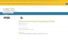 
							         Chinese University of Hong Kong (CUHK) - ORCID								  
							    