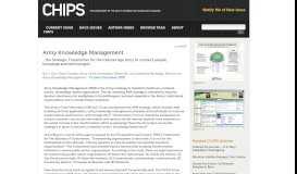 
							         CHIPS Articles: Army Knowledge Management - DoN CIO								  
							    