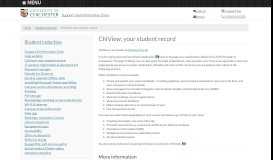
							         ChiView: your student record | Support and Information Zone								  
							    