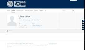 
							         Chloe Kervio — the University of Bath's research portal								  
							    