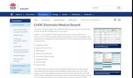 
							         CHOC Electronic Medical Record - eHealth NSW								  
							    