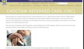 
							         Choctaw Referred Care (CRC) | Choctaw Nation								  
							    