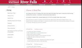 
							         Choose A Meal Plan | University of Wisconsin River Falls								  
							    