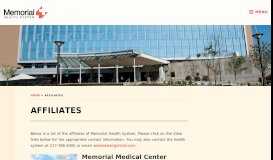 
							         Choose Memorial > Affiliates - Memorial Health System								  
							    