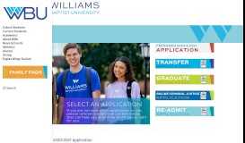 
							         Choose Your Application - Williams Baptist University								  
							    