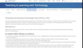 
							         Choosing Instructional Technology Tools (ITTs) in LPS								  
							    