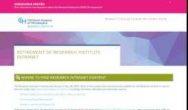 
							         CHOP Research Institute Intranet: Confluence Mobile								  
							    