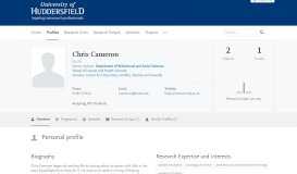
							         Chris Cameron — University of Huddersfield Research Portal								  
							    