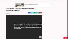 
							         Chris Oanda, Chairman-KISM explains the procurement process : KTN ...								  
							    