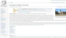 
							         Christian College, Geelong - Wikipedia								  
							    