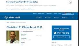 
							         Christian P. Chouchani, DO | Catholic Health - The Right Way to Care								  
							    