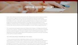
							         Christian Service Program | Hudson Taylor University								  
							    