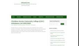 
							         Christian Service University College, CSUC Admission list - 2019 ...								  
							    