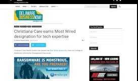 
							         Christiana Care earns Most Wired designation for tech expertise ...								  
							    