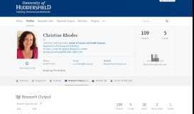 
							         Christine Rhodes - University of Huddersfield Research Portal								  
							    