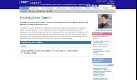 
							         Christopher Busch | VOX, CEPR Policy Portal - VoxEU								  
							    