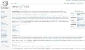 
							         CHRISTUS Health - Wikipedia								  
							    