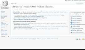
							         CHRISTUS Trinity Mother Frances Health System - Wikipedia								  
							    