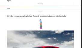 
							         Chrysler ceases operating in New Zealand, promises to keep on with ...								  
							    