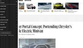 
							         Chrysler Portal EV Concept Debuts, Could Be a Thing - Car and Driver								  
							    