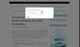
							         Chrysler Schedules Portal Electric Minivan For 2020 Production ...								  
							    