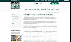 
							         CHT Purchases Apartments from UVM - Champlain Housing Trust								  
							    