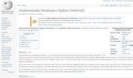 
							         Chukwuemeka Odumegwu Ojukwu University - Wikipedia								  
							    