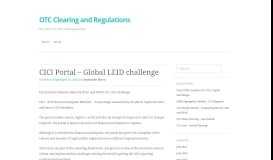 
							         CICI Portal – Global LEID challenge | OTC Clearing and Regulations								  
							    