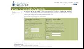 
							         CIE Student Portal - University of Toronto								  
							    