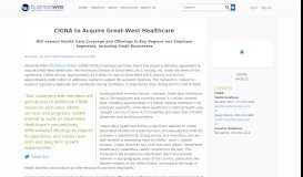 
							         CIGNA to Acquire Great-West Healthcare | Business Wire								  
							    