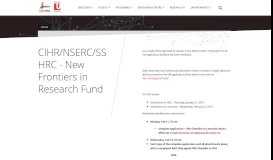 
							         CIHR/NSERC/SSHRC - New Frontiers in Research Fund | Lassonde ...								  
							    