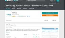 
							         CIPHR Pricing, Features, Reviews & Comparison of ... - GetApp								  
							    