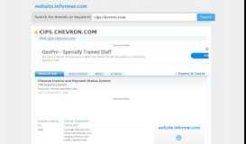 
							         cips.chevron.com at WI. Chevron Invoice and Payment Status ...								  
							    