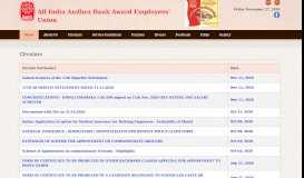 
							         Circulars - All India Andhra Bank Award Employees' Union								  
							    