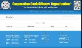 
							         Circulars - Welcome to Corporation Bank Officers' Organisation								  
							    