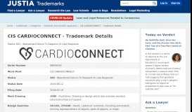 
							         CIS CARDIOCONNECT Trademark Application of Cardiovascular ...								  
							    