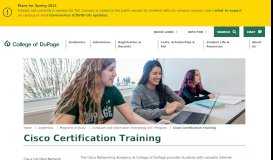 
							         Cisco Certification Training - College of DuPage								  
							    