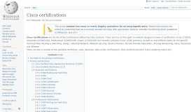
							         Cisco certifications - Wikipedia								  
							    