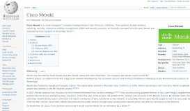 
							         Cisco Meraki - Wikipedia								  
							    