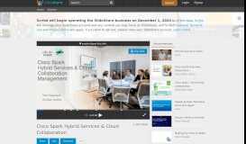 
							         Cisco Spark Hybrid Services & Cloud Collaboration - SlideShare								  
							    