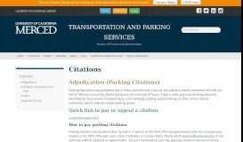 
							         Citations - Transportation and Parking Services - UC Merced								  
							    