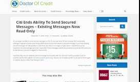 
							         Citi Ends Ability To Send Secured Messages - Existing Messages Now ...								  
							    