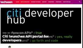 
							         Citi launches API portal for developers - TECHSEEN								  
							    