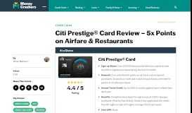 
							         Citi Prestige Credit Card Review - 5x Points on Airfare & Dining								  
							    
