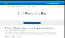 
							         Citi Procure to Pay | Payments | Treasury and Trade Solutions - Citi Bank								  
							    