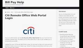
							         Citi Remote Office Web Portal Login - Billpayhelp.org								  
							    