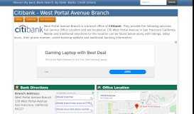 
							         Citibank in San Francisco California - 130 West Portal Avenue Hours ...								  
							    