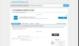 
							         citigroup.udemy.com at Website Informer. Visit Citigroup Udemy.								  
							    