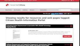 
							         Citizen Health Information Portal | Canada Health Infoway								  
							    